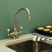 Perrin & Rowe Estruscan Twin Lever Mono Sink Mixer with Swivel Spout - Polished Nickel